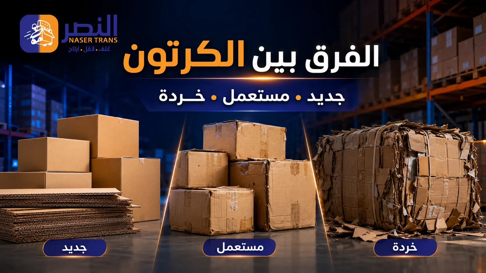 الفرق بين الكرتون الجديد والمستعمل والخردة في الشكل والجودة والسعر