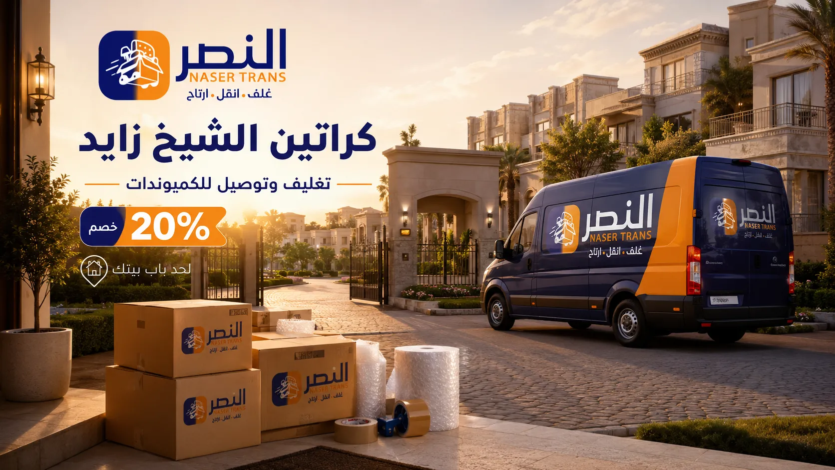 كراتين الشيخ زايد لتغليف ونقل العفش بتوصيل داخل الكمبوندات بخصم 20% من شركة النصر