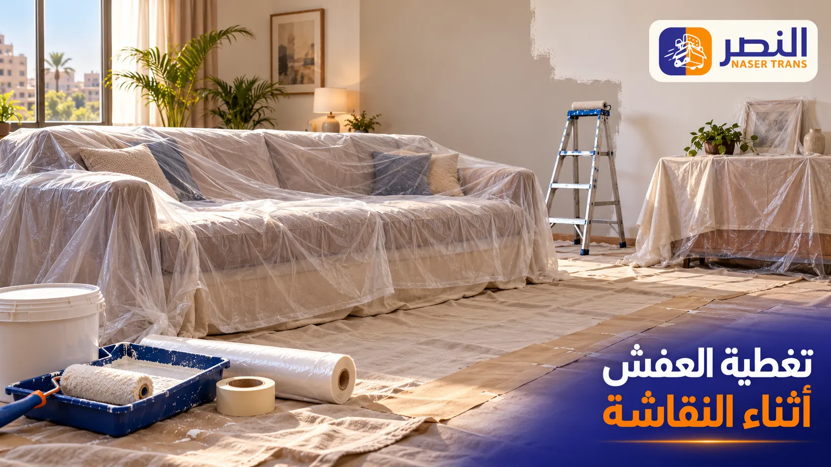 تغطية العفش اثناء النقاشة 5 أخطاء بتبوّظ الخشب والكنب